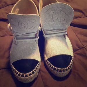Chanel Beige Espadrilles High Top